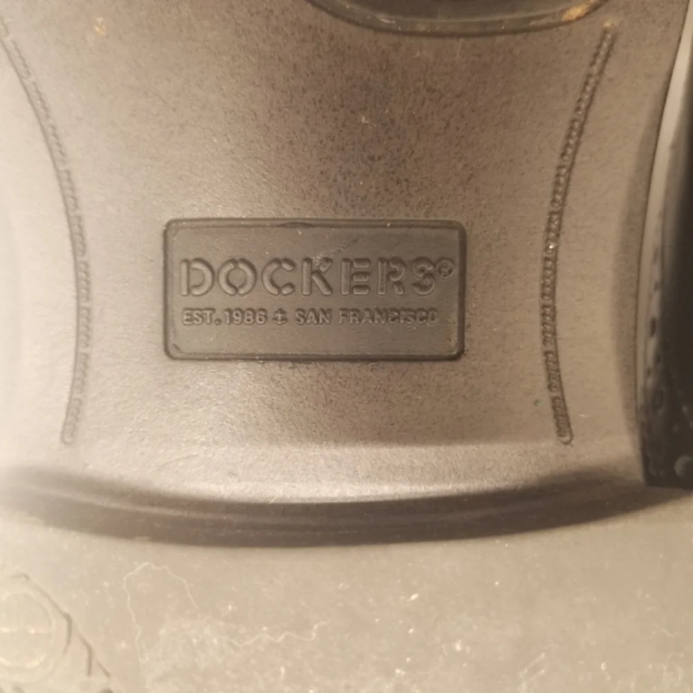 Dockers Wycliff Mens Size 12 Black Faux Leather Oxford Derby Wing-Tip